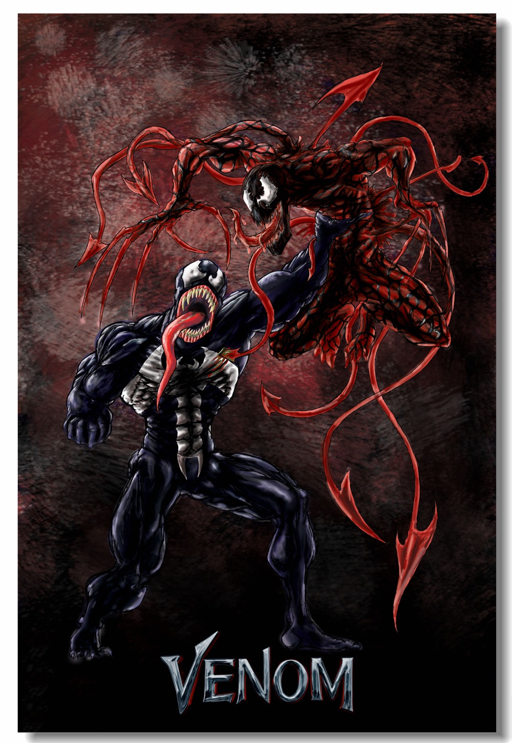 Venom Vs Carnage Poster - HD Wallpaper 
