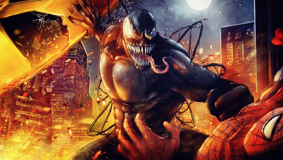 Spider-man, Marvel, Spider Man, Venom, Venom Desktop - Venom Movie With Spiderman - HD Wallpaper 