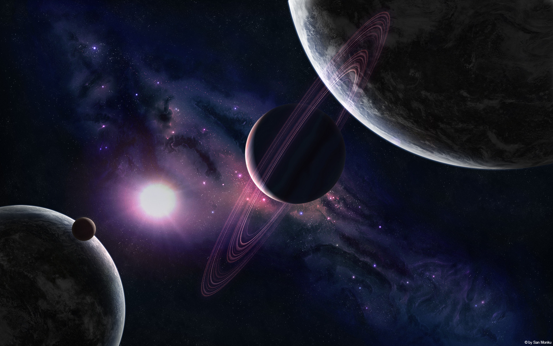 Space Wallpaper - Background Space Planets - HD Wallpaper 