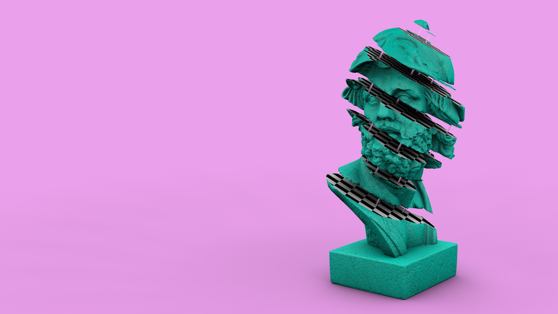 Statue Vaporwave Wallpaper Hd Background - Vaporwave Aesthetics - HD Wallpaper 