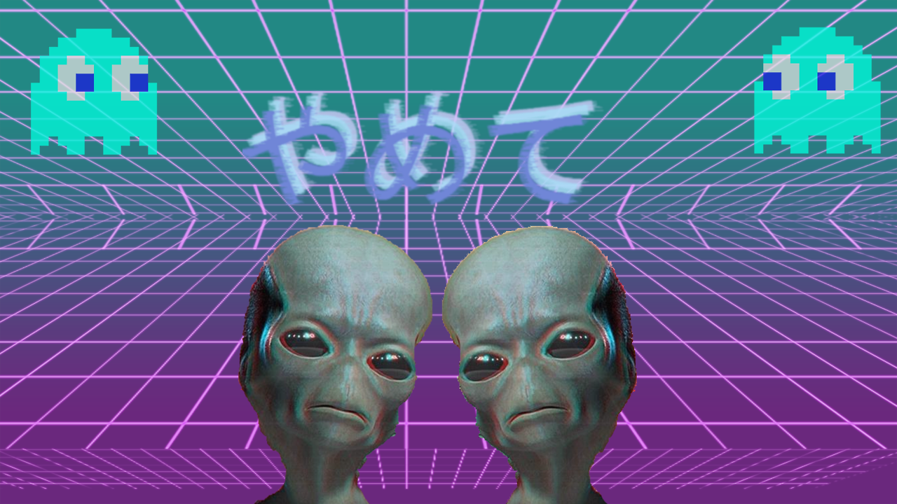 Vaporwave Alien Aesthetic - HD Wallpaper 