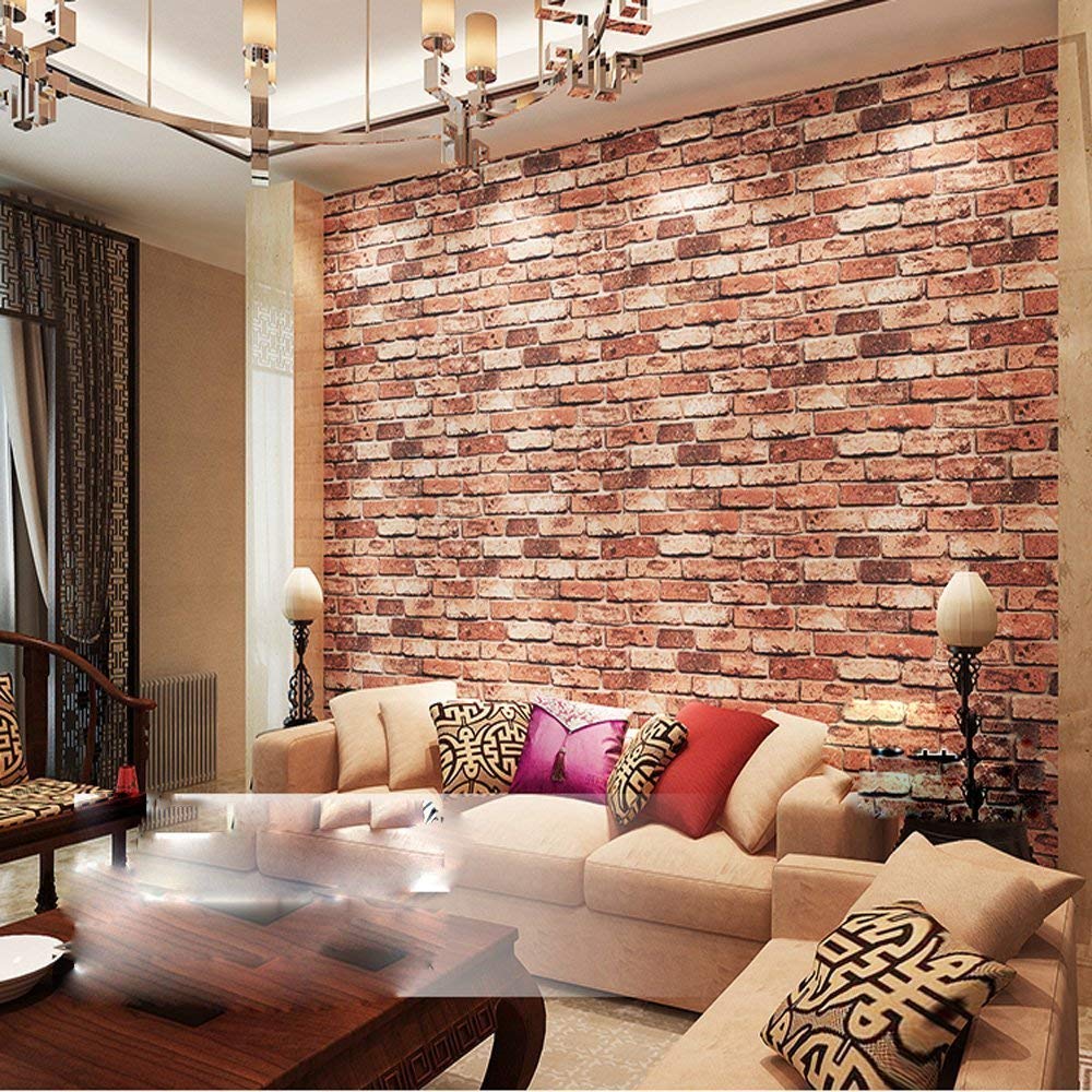 Vintage Brick Wallpaper Living Room - HD Wallpaper 