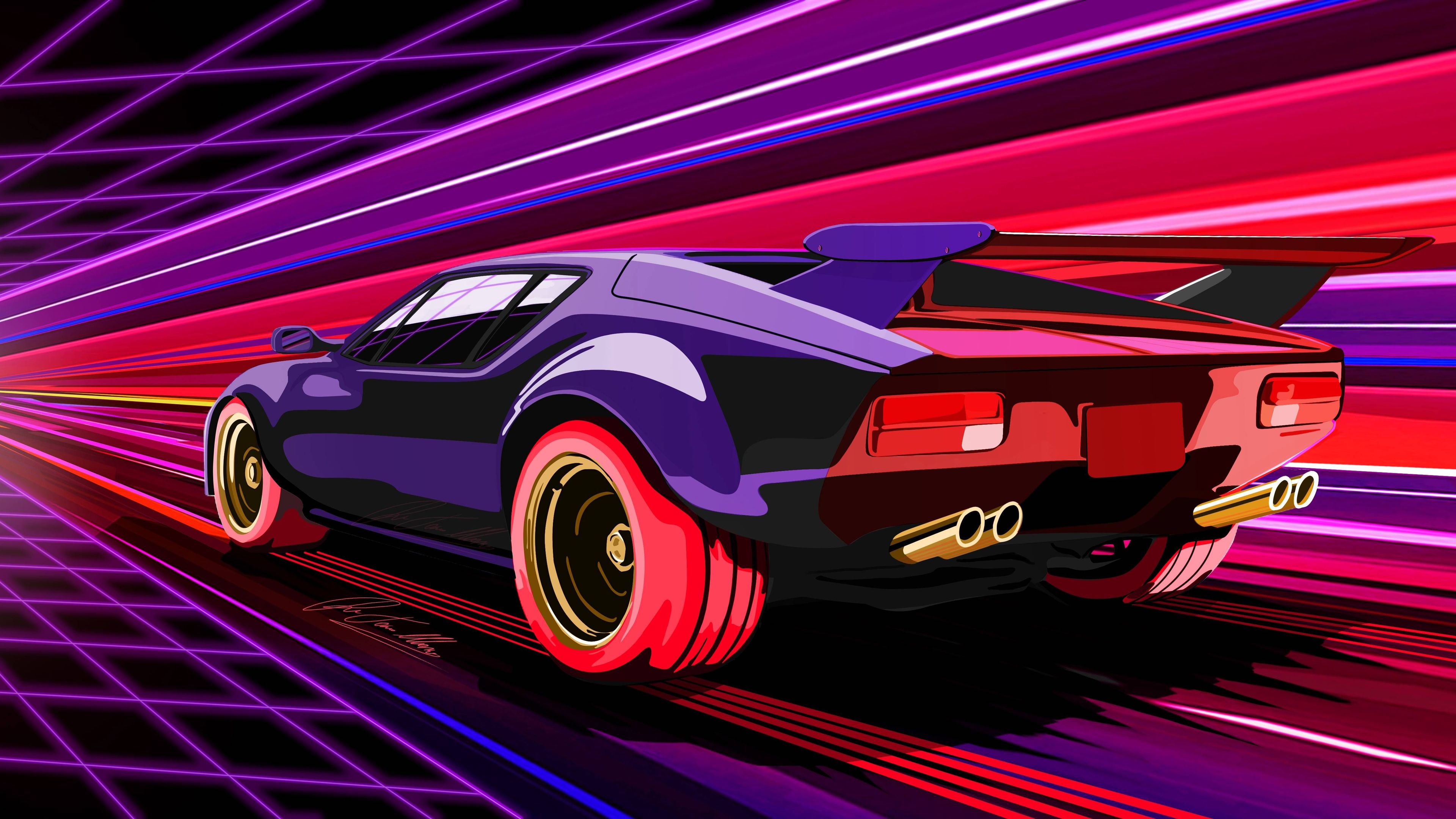 Retro Racing Muscle Car 4k - 80s Wallpaper 4k - HD Wallpaper 