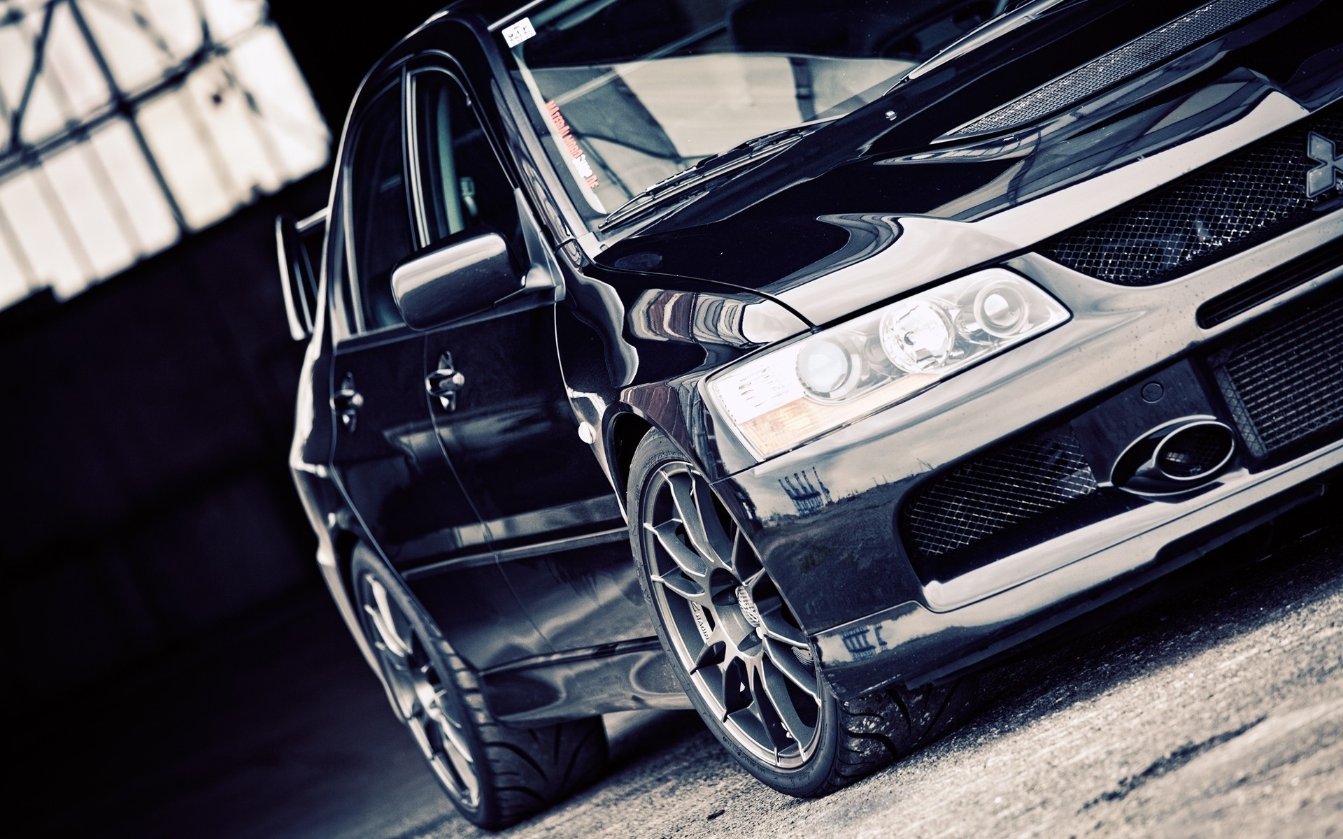 Black Dark Cars Vehicles Mitsubishi Lancer Evolution - Mitsubishi Lancer Evo 4 Hd - HD Wallpaper 