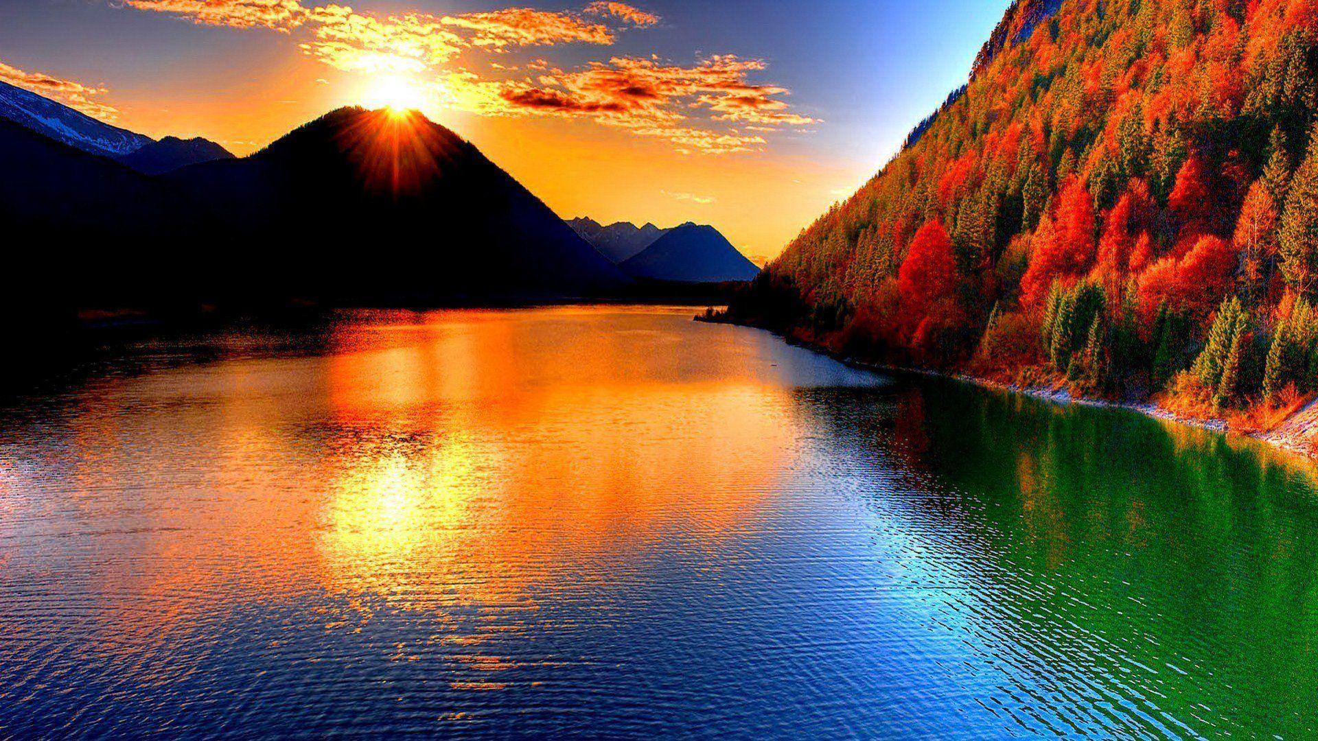 Ultra Hd Wallpapers 8k Resolution And 4k Resolution - Sunset Beautiful Mountain Scenery - HD Wallpaper 