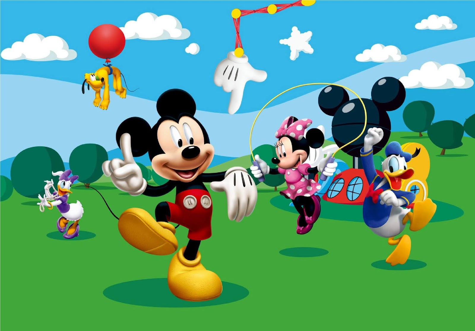 Mickey Mouse With Background - HD Wallpaper 