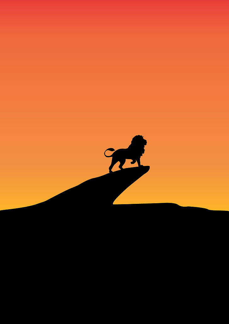 Lion King, Silhouette, Sunset, 4k, 8k - Silhouette - HD Wallpaper 