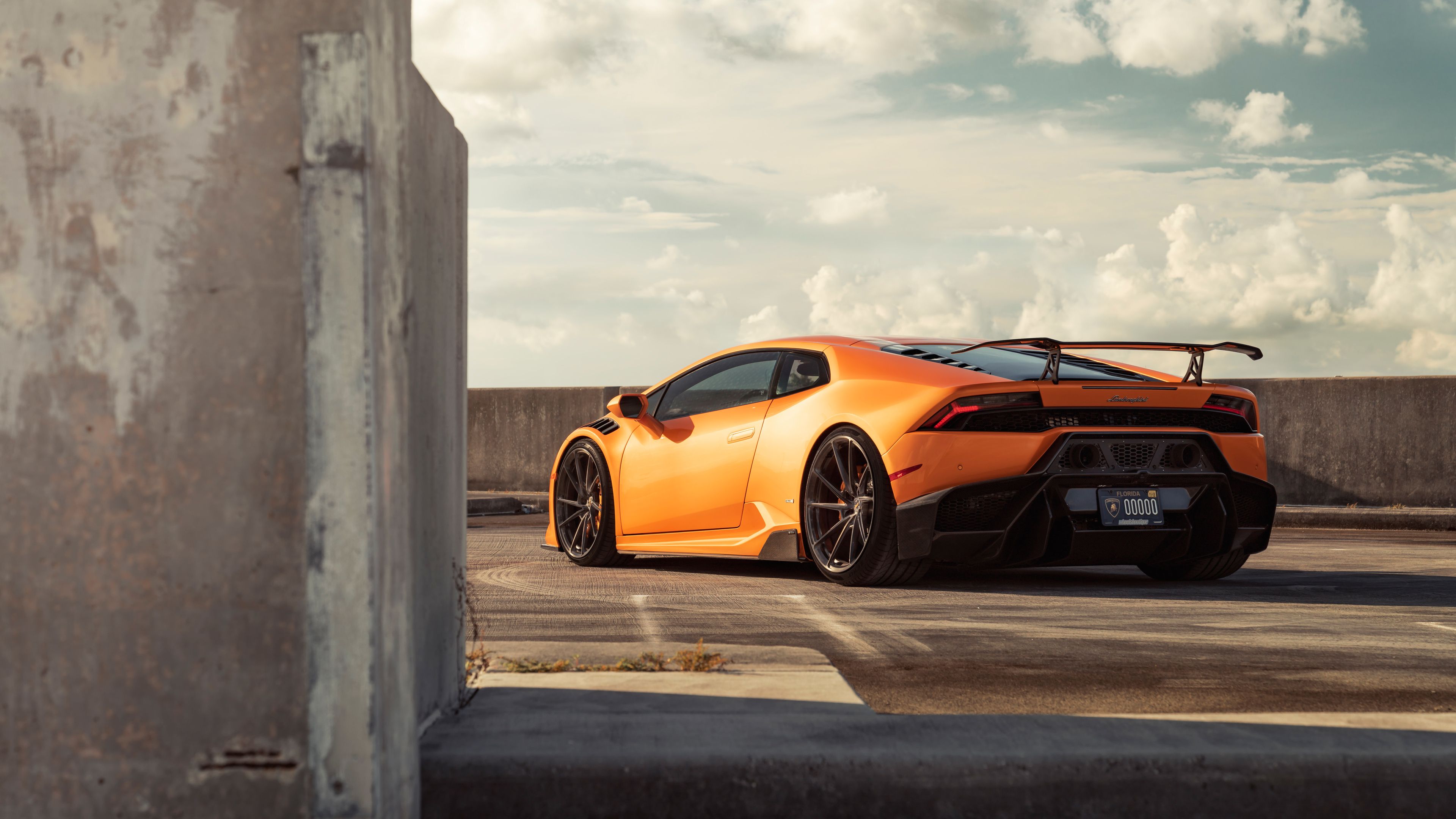 Orange Lamborghini Wallpaper 4k - HD Wallpaper 