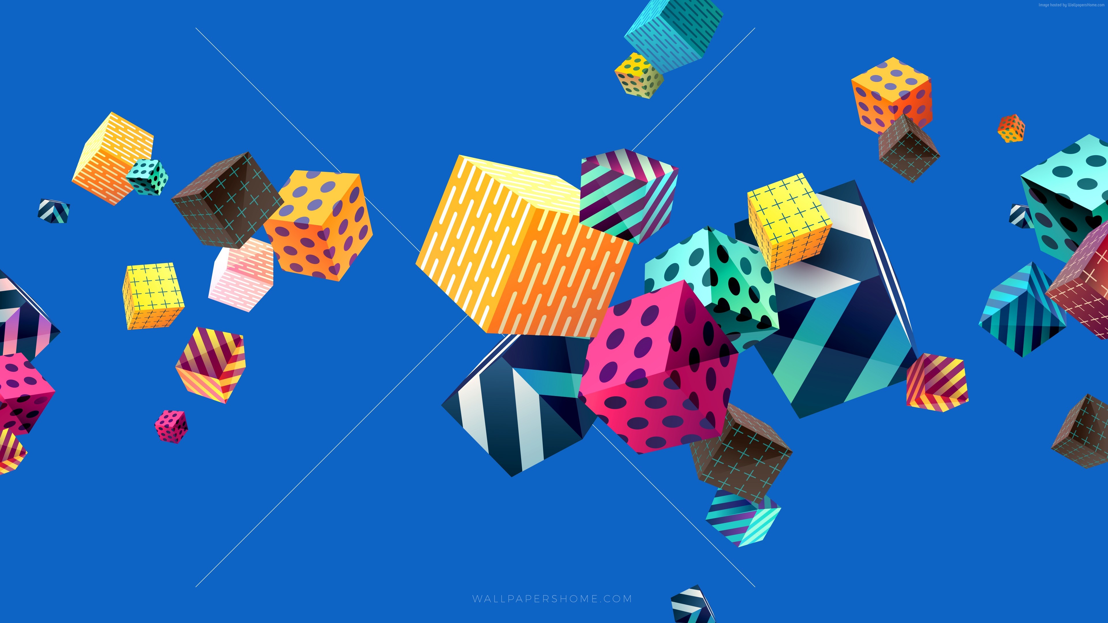 Cubes Colorful 4k, 5k, 8k, Abstract, Colorful, Cubes, - Colorful 4k Wallpaper Abstracts - HD Wallpaper 