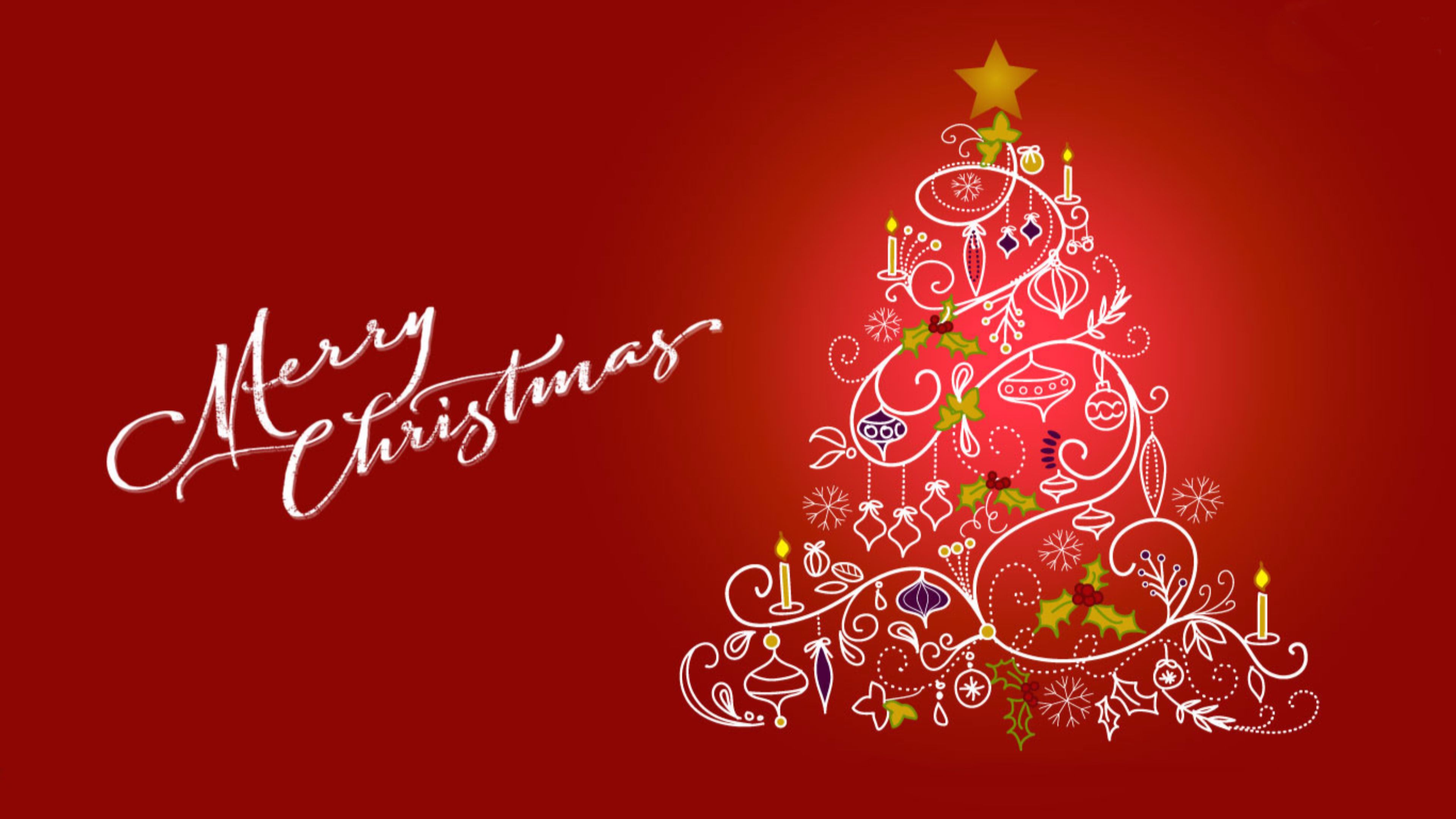 Simple Merry Christmas Wallpaper - Christmas Tree Merry Christmas - HD Wallpaper 