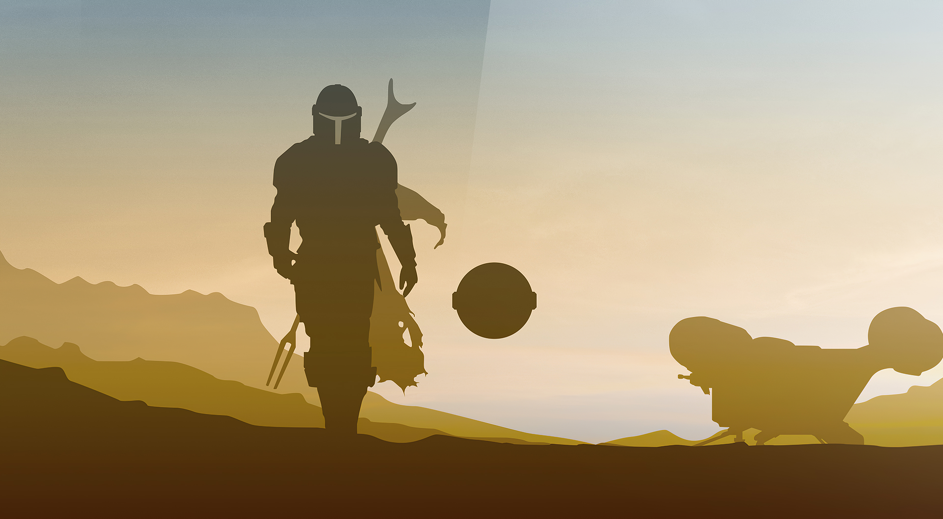 Star Wars The Mandalorian Minimalist - Mandalorian Wallpaper Hd 4k - HD Wallpaper 