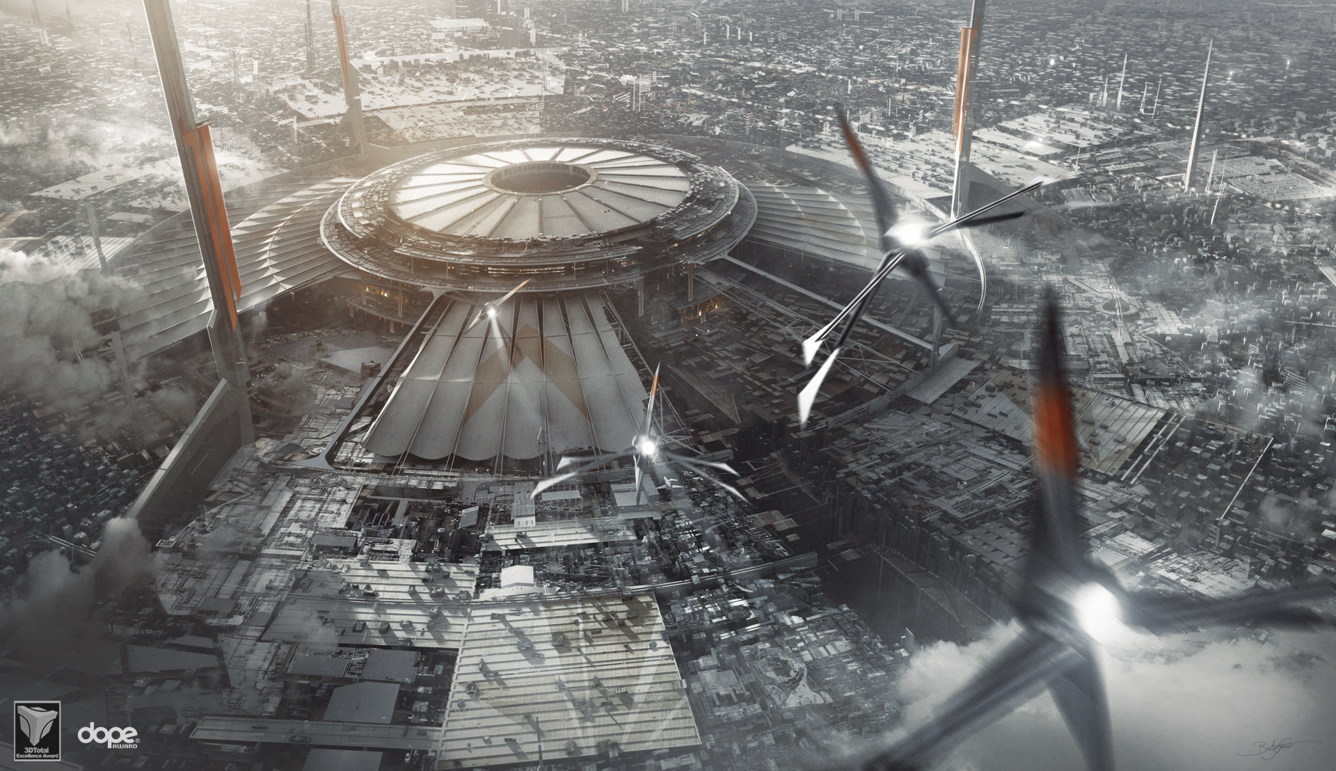 Sci Fi Dome City - HD Wallpaper 