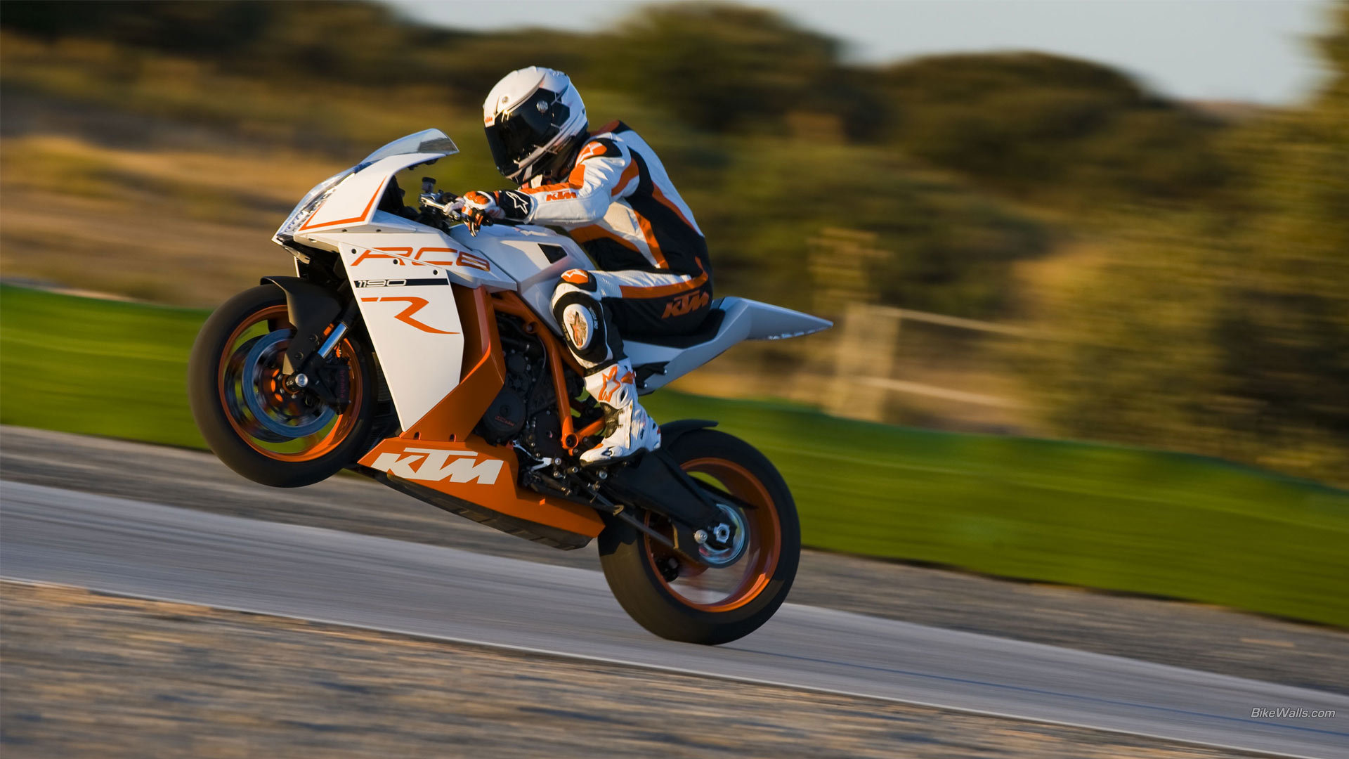 High Resolution Ktm Full Hd 1080p Wallpaper Id - Motorcycle Wheelie - HD Wallpaper 