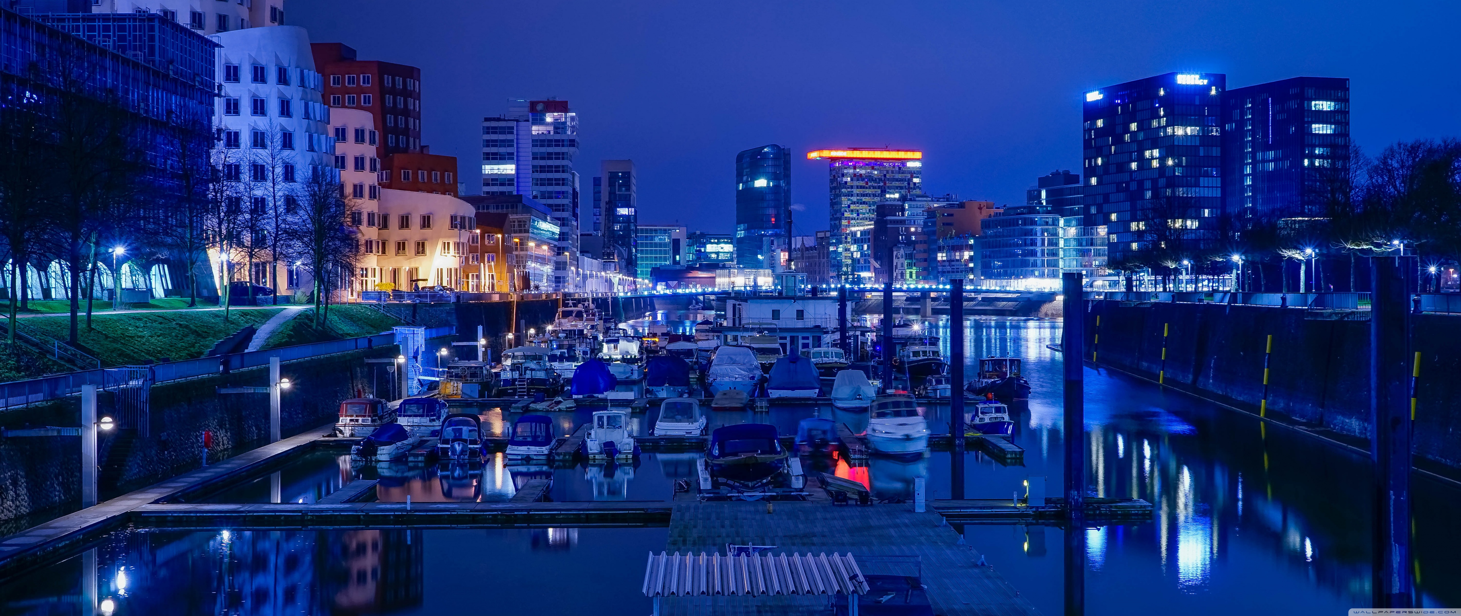 Blue City Wallpaper 21 9 - HD Wallpaper 