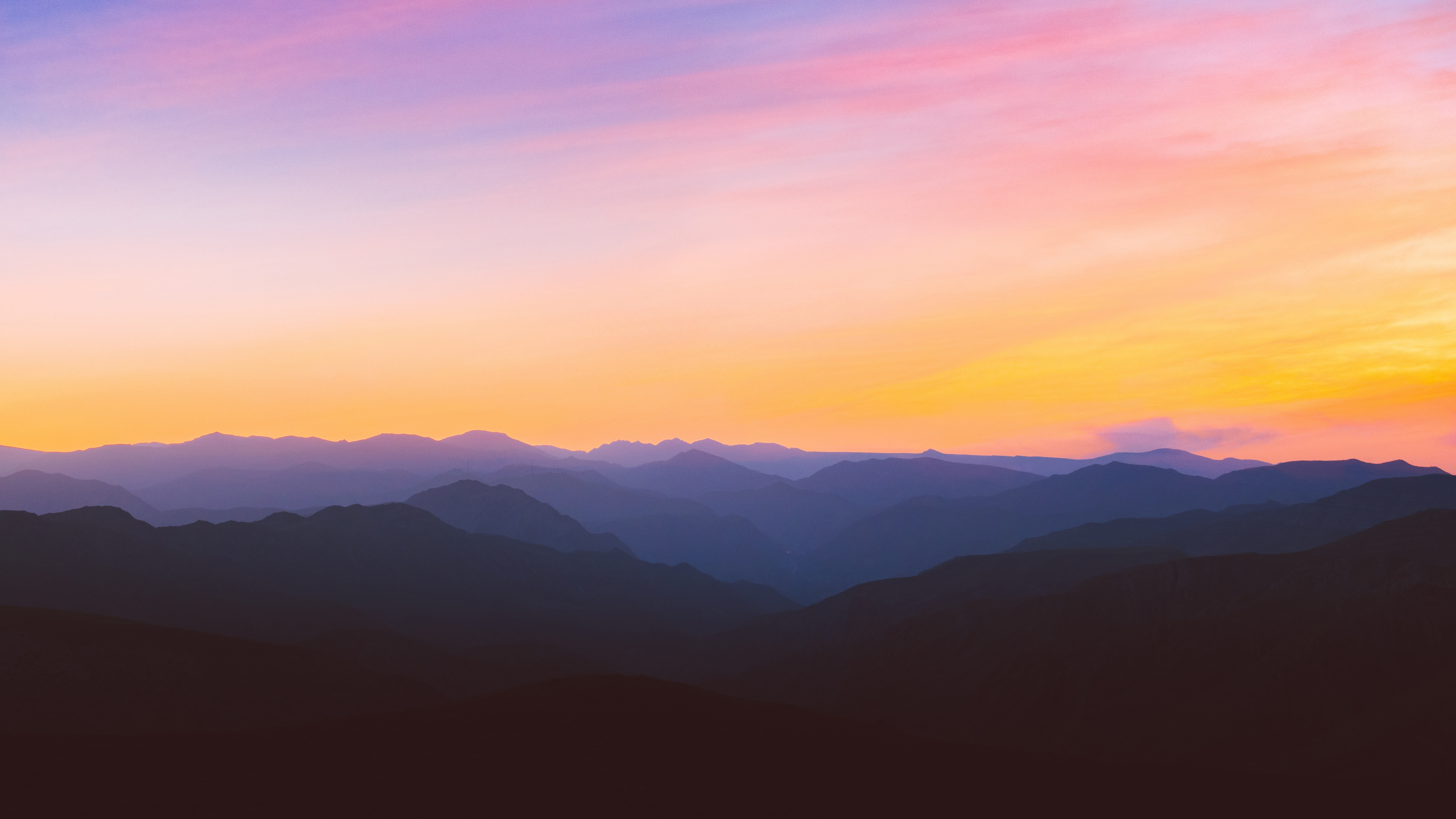 Hd Sunset From Mountain - HD Wallpaper 