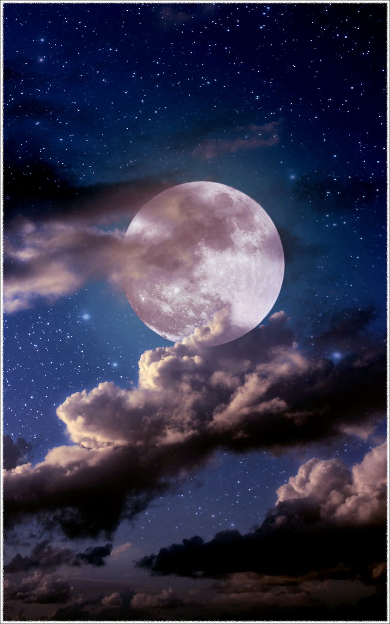 Moon, Night, And Sky Image - Moon Shining Through Clouds - HD Wallpaper 