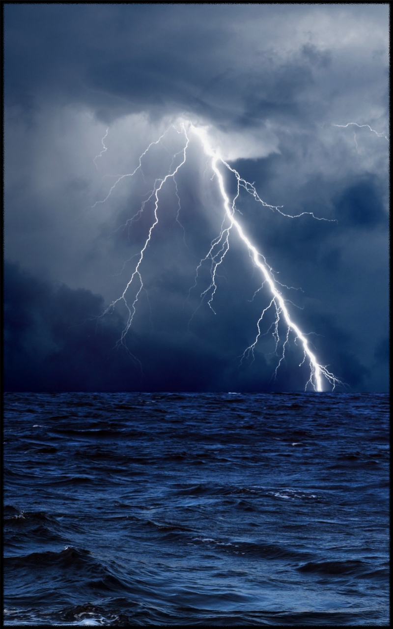 Sea, Blue, And Lightning Image - Sea 4k Wallpaper For Mobile - HD Wallpaper 