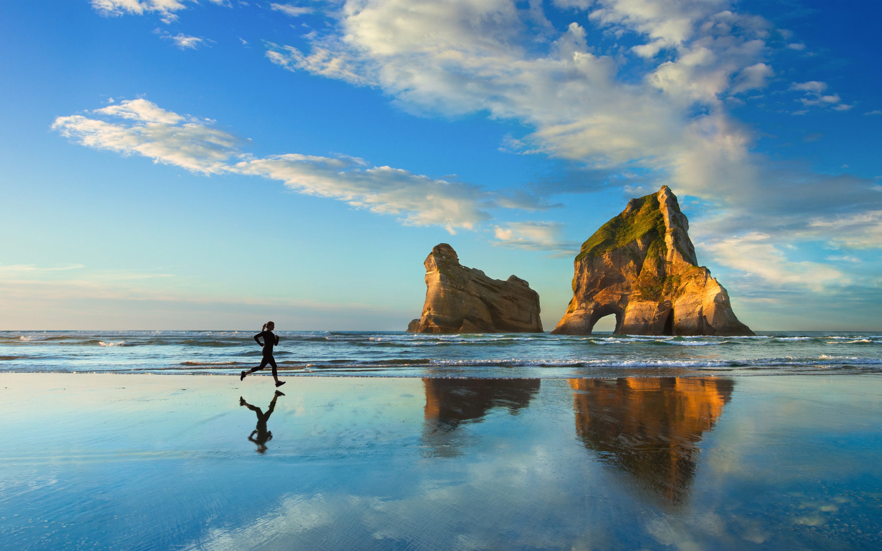 Beach Sunset Jog 4k - Windows 10 Running Background - HD Wallpaper 