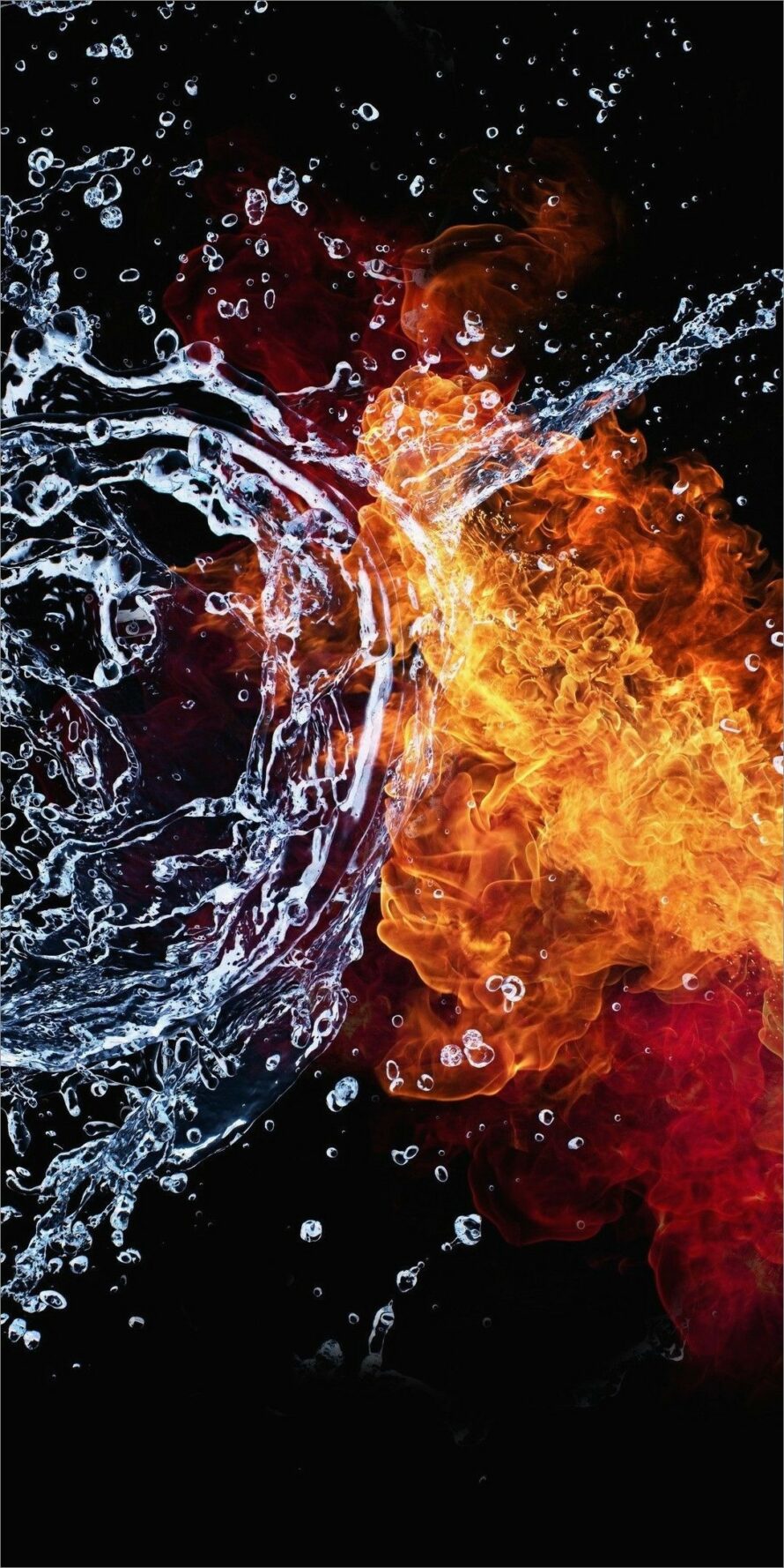 4k Hd Wallpaper Download For Android Mobile - Fire To Water Transformation  - 890x1778 Wallpaper 