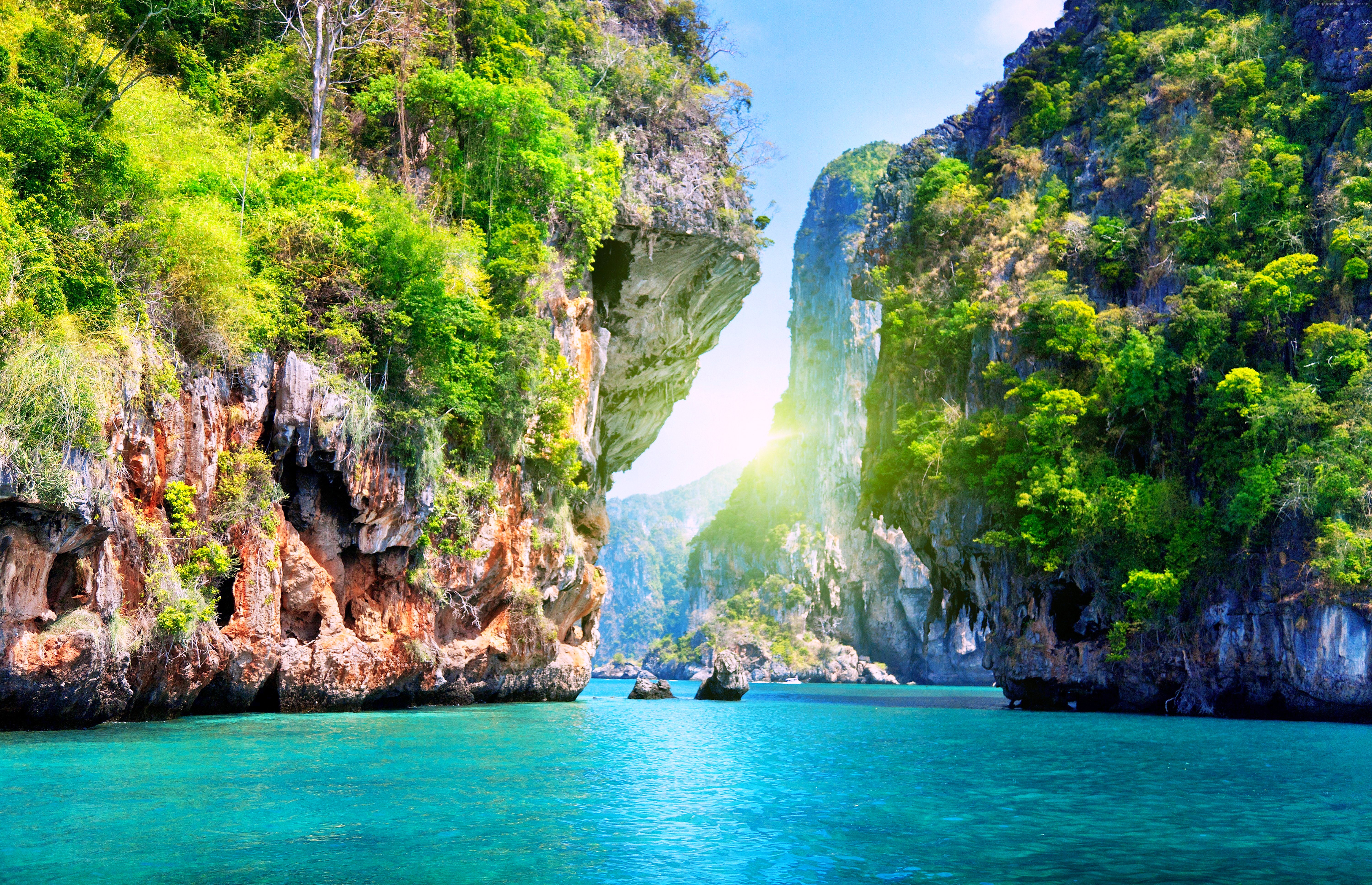 Thailand Mountains In Water - HD Wallpaper 