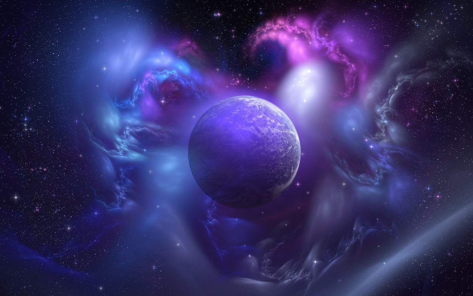 4k Wallpaper For Pc - Planets Inside A Nebula - HD Wallpaper 