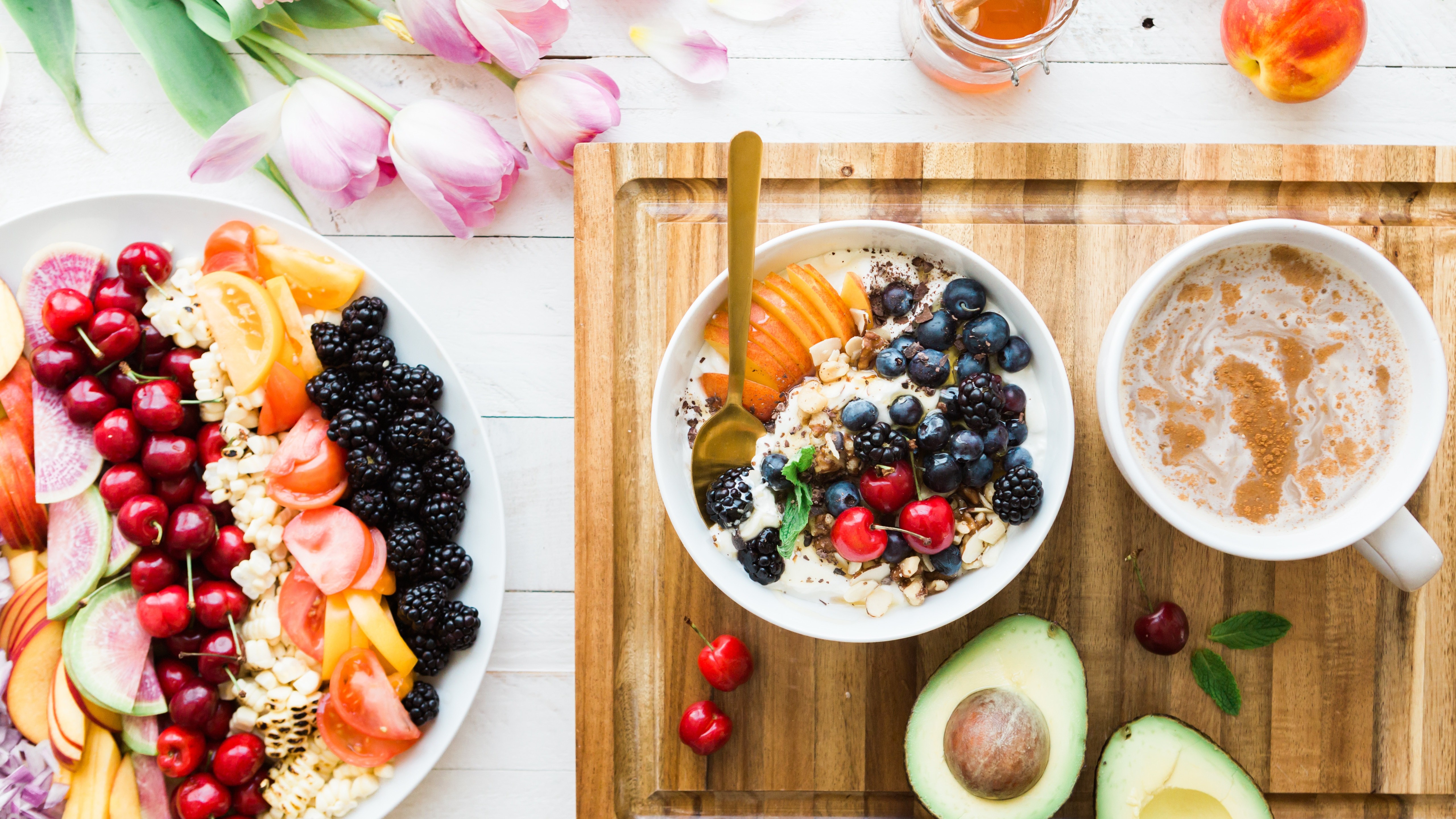 Fruits Dish For Breakfast 5k Hd Wallpaper - Healthy New Year Tips 2018 - HD Wallpaper 