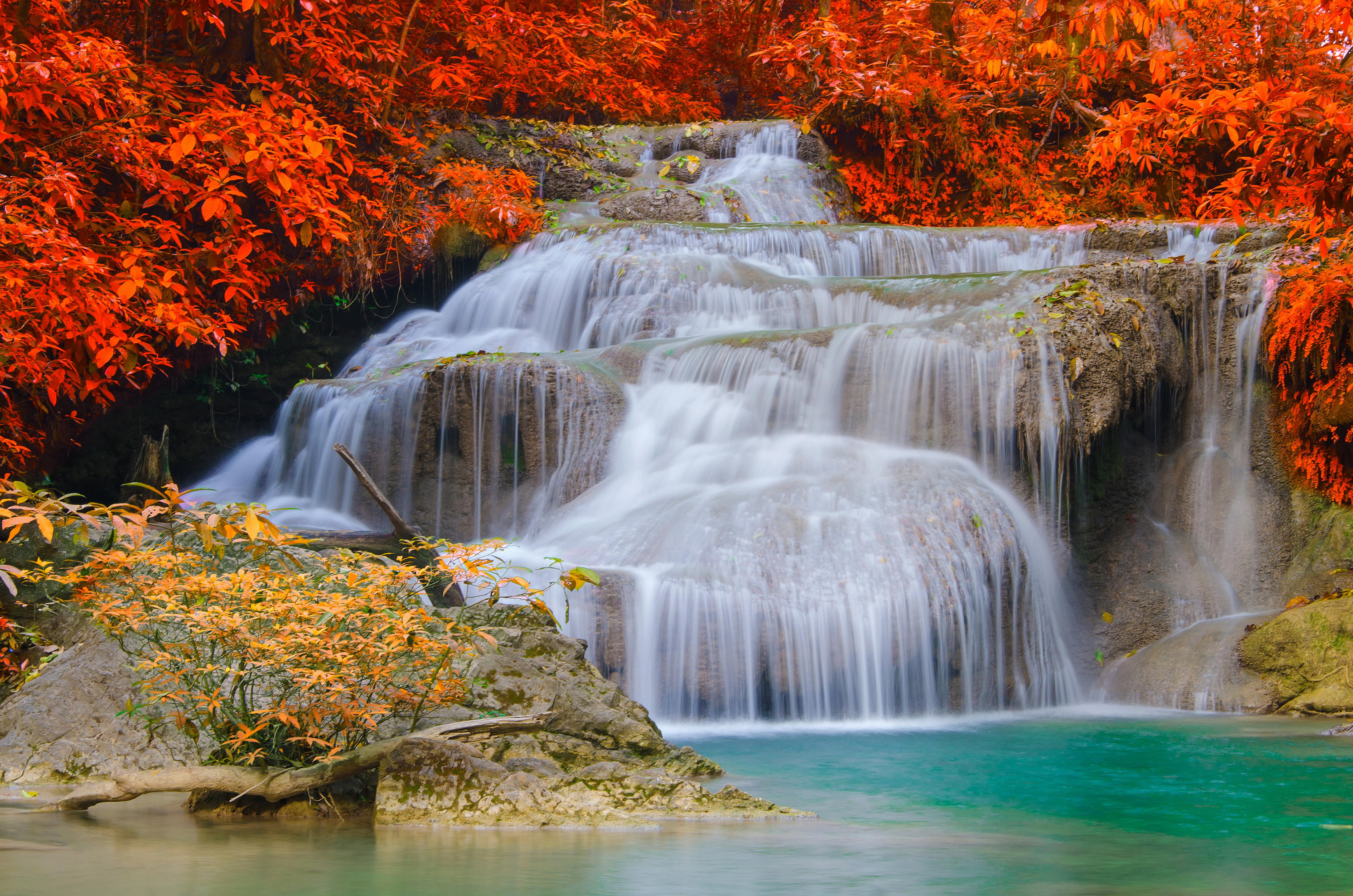 4k Wallpaper Nature Waterfall - HD Wallpaper 