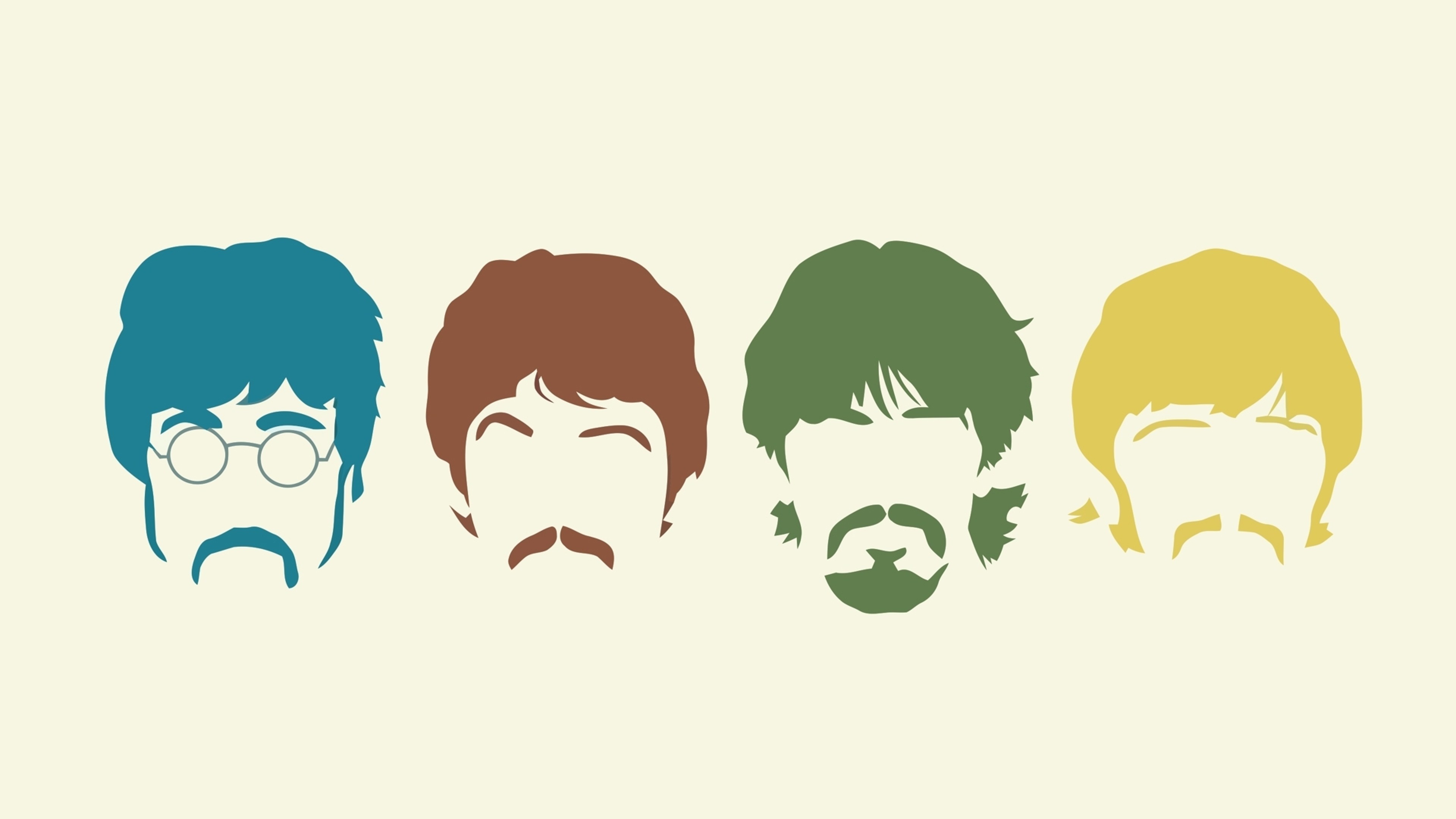 Wallpaper The Beatles, Silhouette, Haircut, Mustache, - Hd Beatles Background - HD Wallpaper 