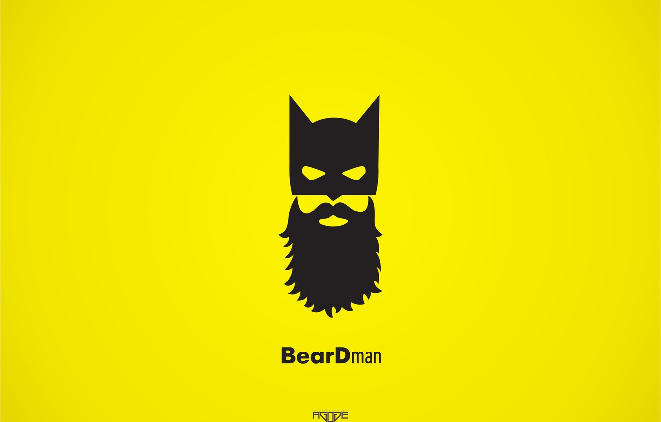 Photo Wallpaper Batman, Minimalism, Yellow Background, - Yellow Background Beard - HD Wallpaper 