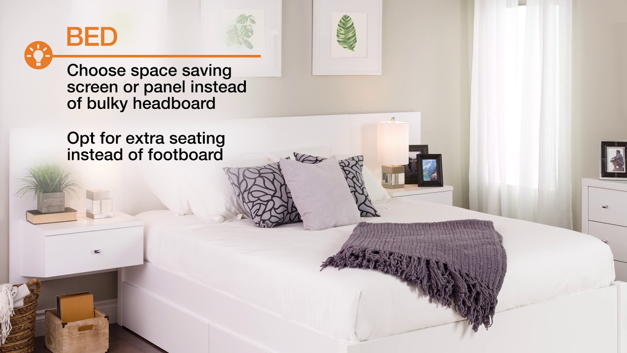 White Headboard With Floating Shelves - HD Wallpaper 