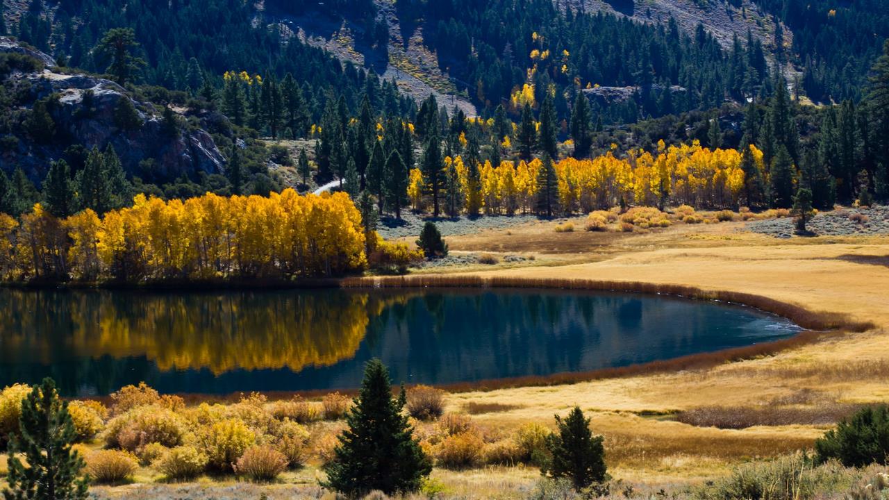 Autumn Mountain Lake - HD Wallpaper 