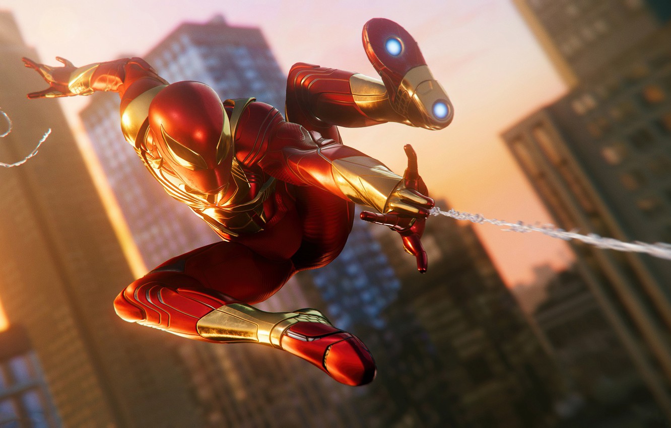 Photo Wallpaper Web, Spider Man, Spider Man, Spider - Iron Spider Spiderman Ps4 - HD Wallpaper 