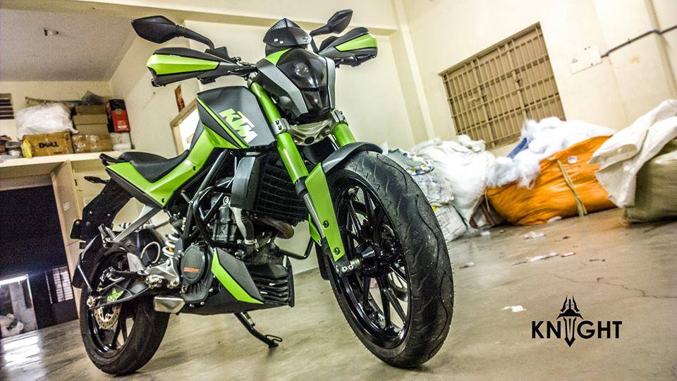 Modified Ktm 200 Duke Green Shade Knight Auto Customizer - Duke 200 Green Colour - HD Wallpaper 