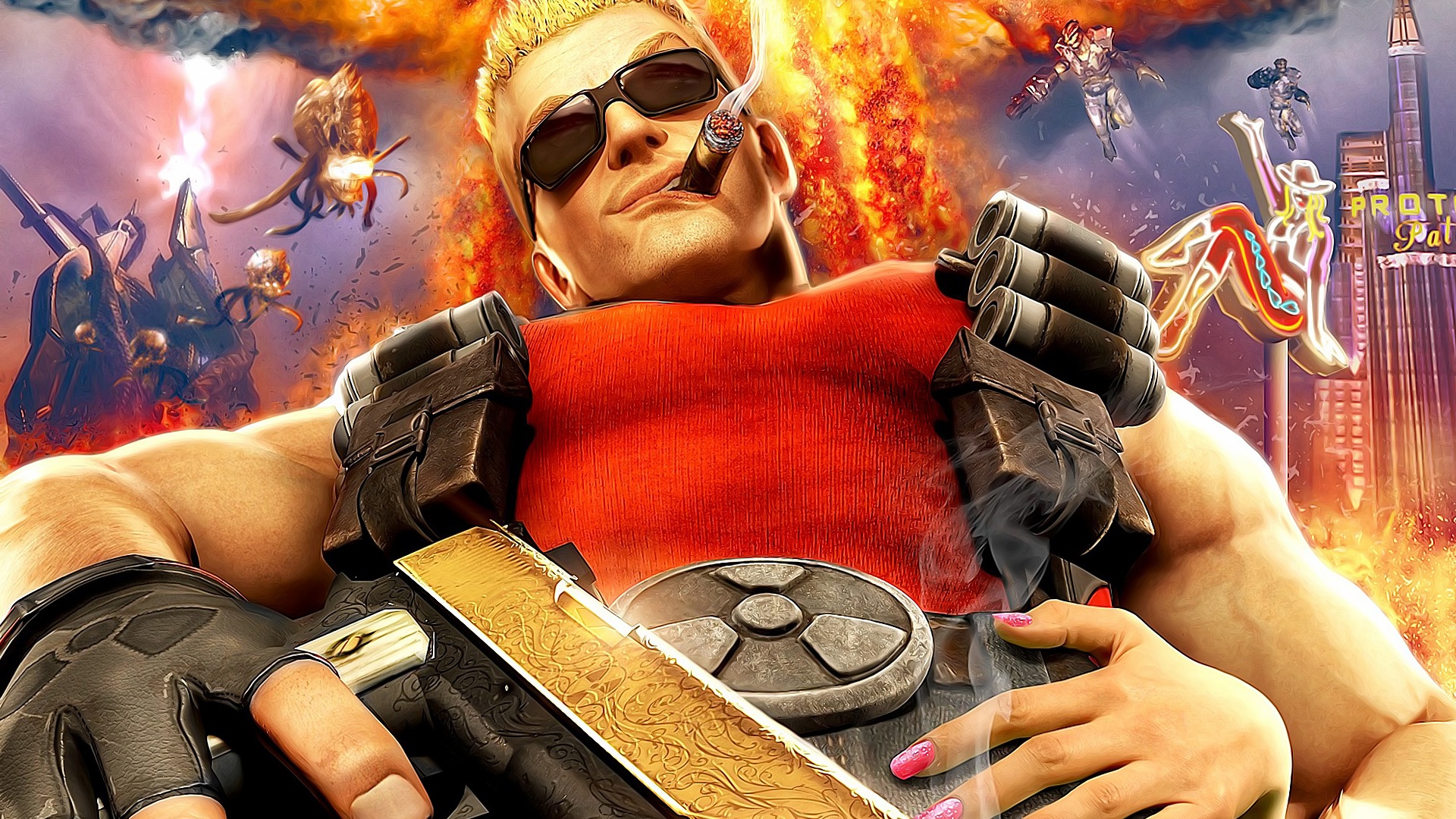 Wallpaper Duke Nukem Cigar Face Cool Poster - Duke Nukem Forever Wallpaper Hd - HD Wallpaper 