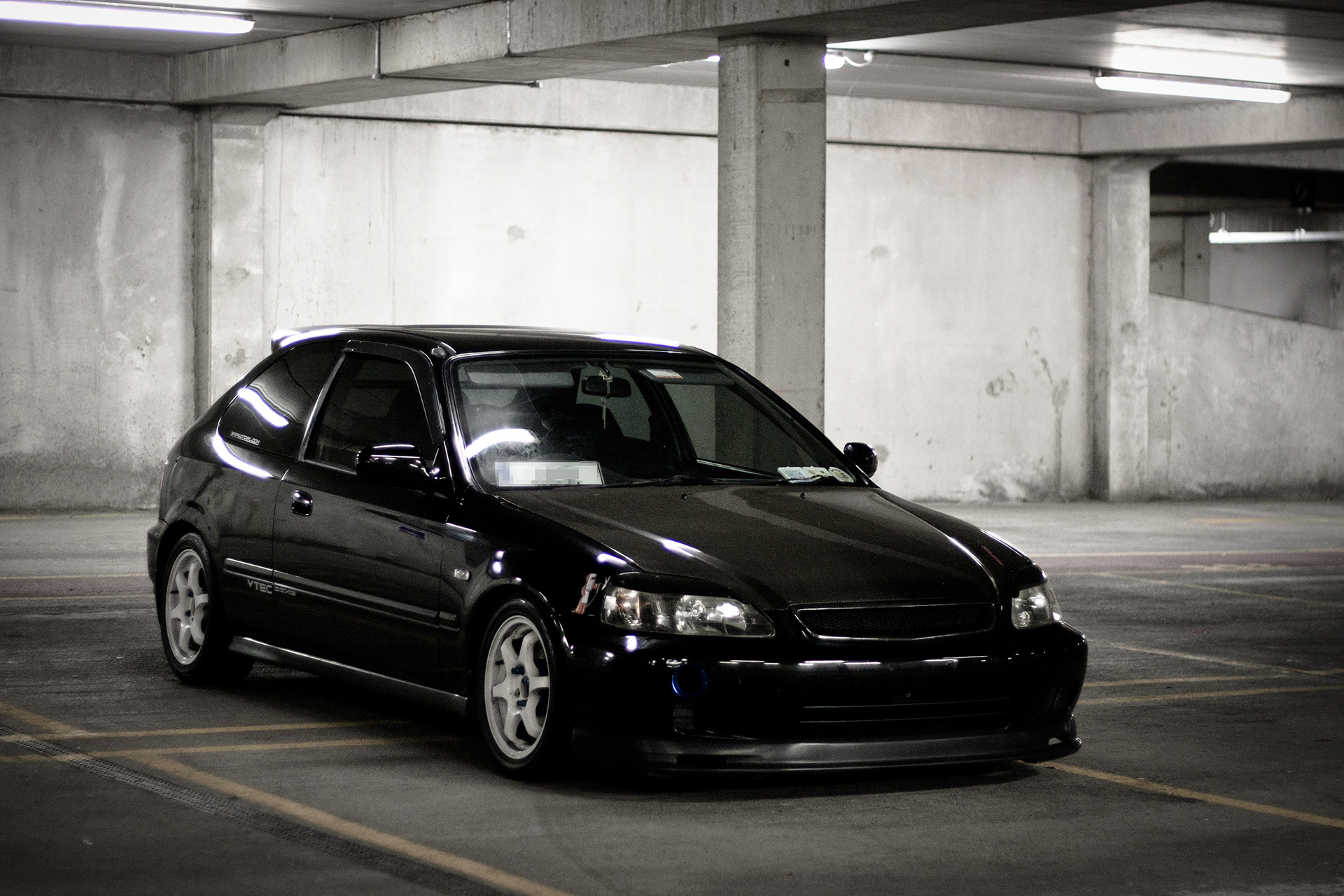 Honda Civic Hatchback High Definition Wallpaper - Black Honda Civic Hatchback 2000 - HD Wallpaper 