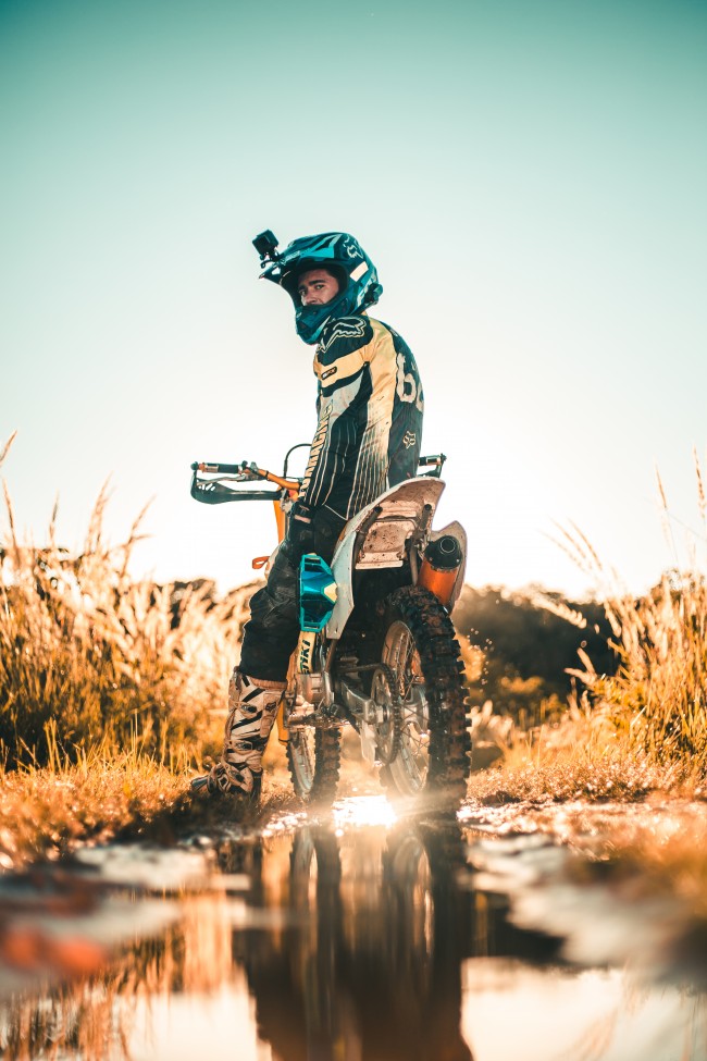 Rally, Motocross, Dirt Bike, Reflection, Water - Dirt Bike - HD Wallpaper 