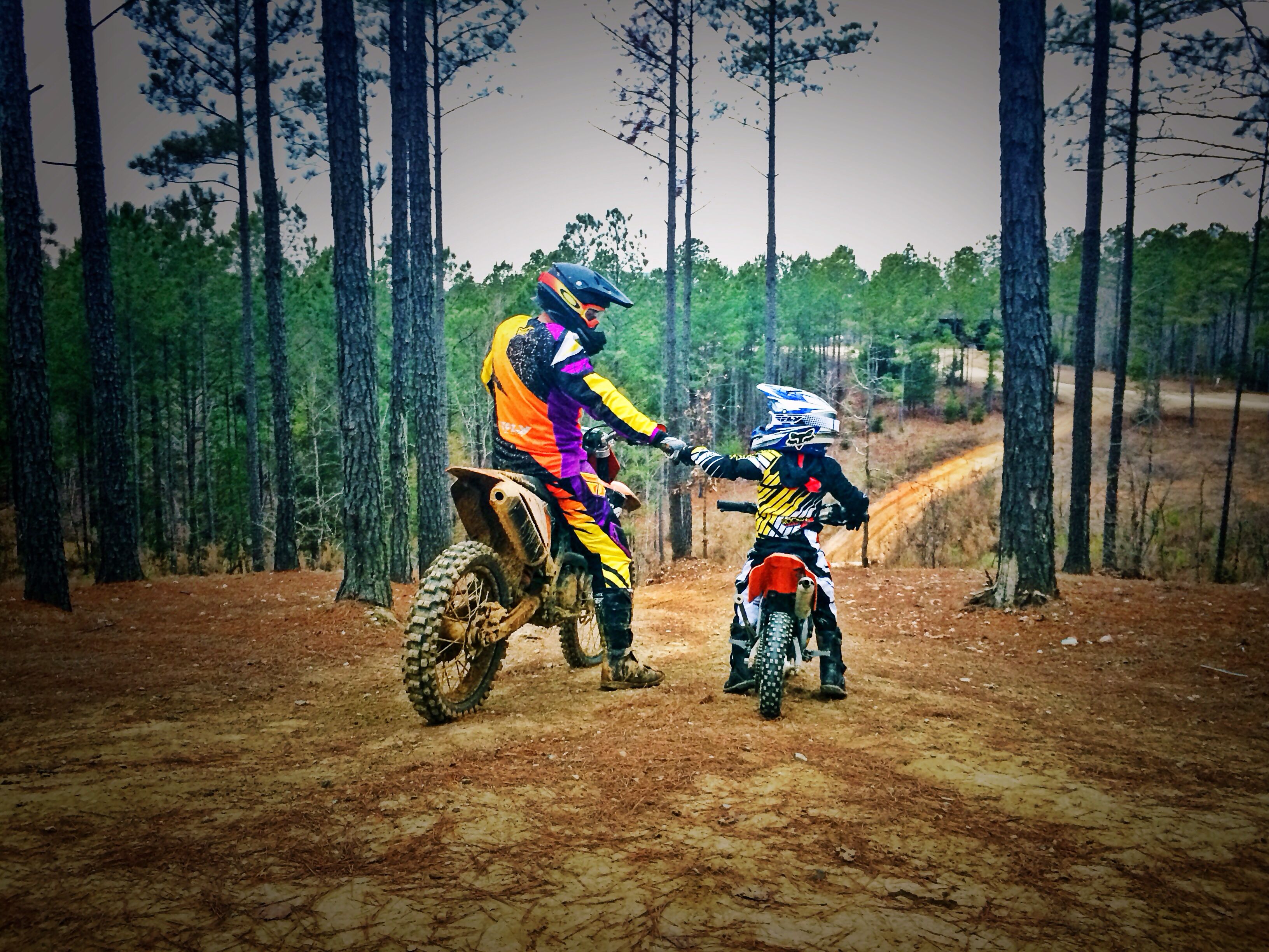 Father And Son Dirt Biking - HD Wallpaper 