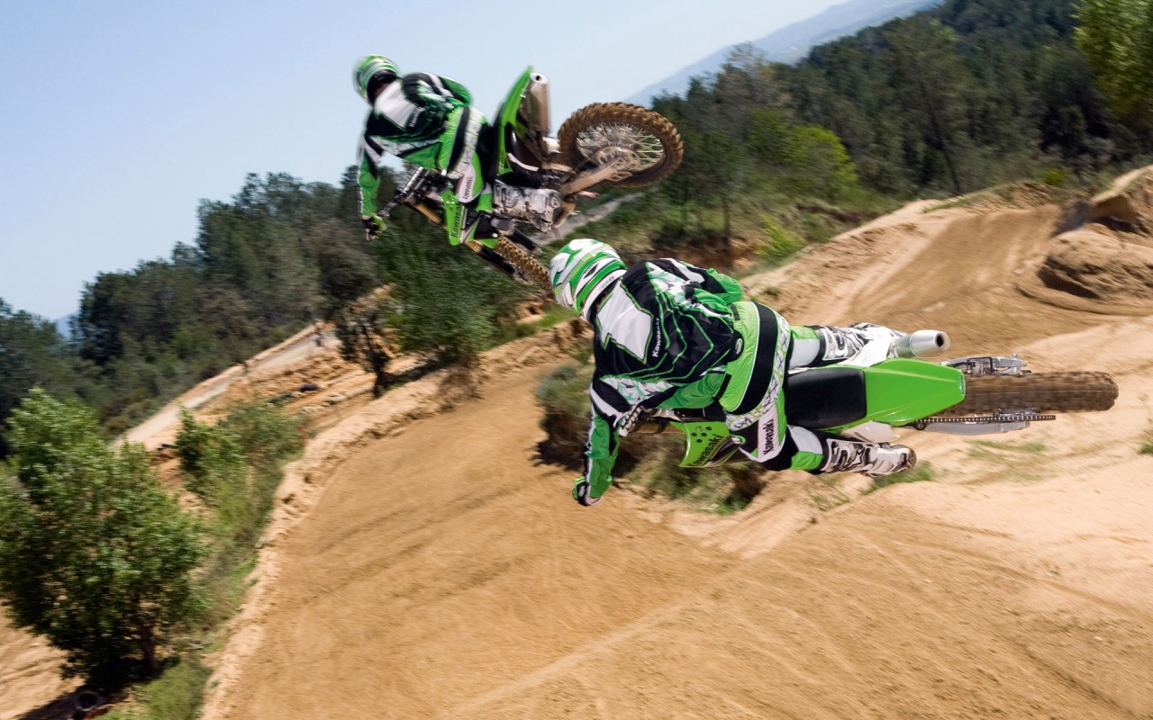 Motocross, Kawasaki Wallpapers - Motocross Kawasaki - HD Wallpaper 