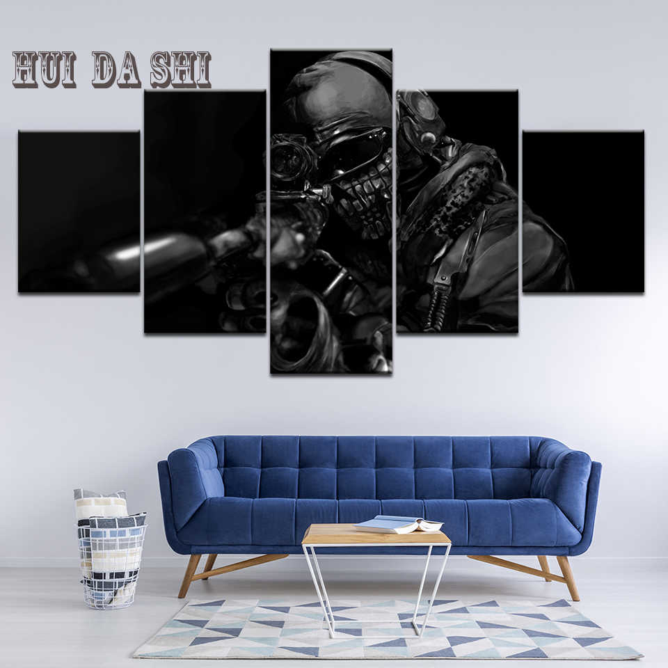 5 Panel Game Call Duty Ghosts Wallpapers Canvas Painting - Painting - HD Wallpaper 