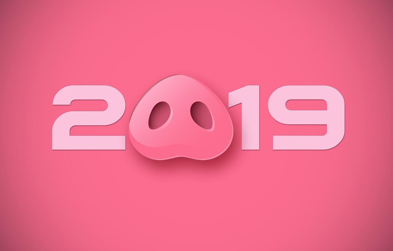 Photo Wallpaper Background, Pink, New Year, - Gott Nytt Gris År - HD Wallpaper 