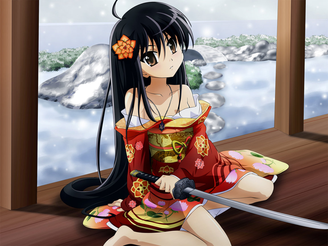 Download Hd Shana Pc Background Id - Black Hair Shana Shakugan No Shana - HD Wallpaper 