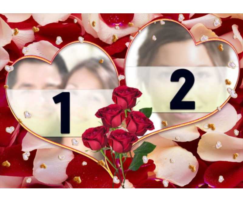Photomontages For Two Heart-shaped Images - Collage De Fotos De Amor - HD Wallpaper 