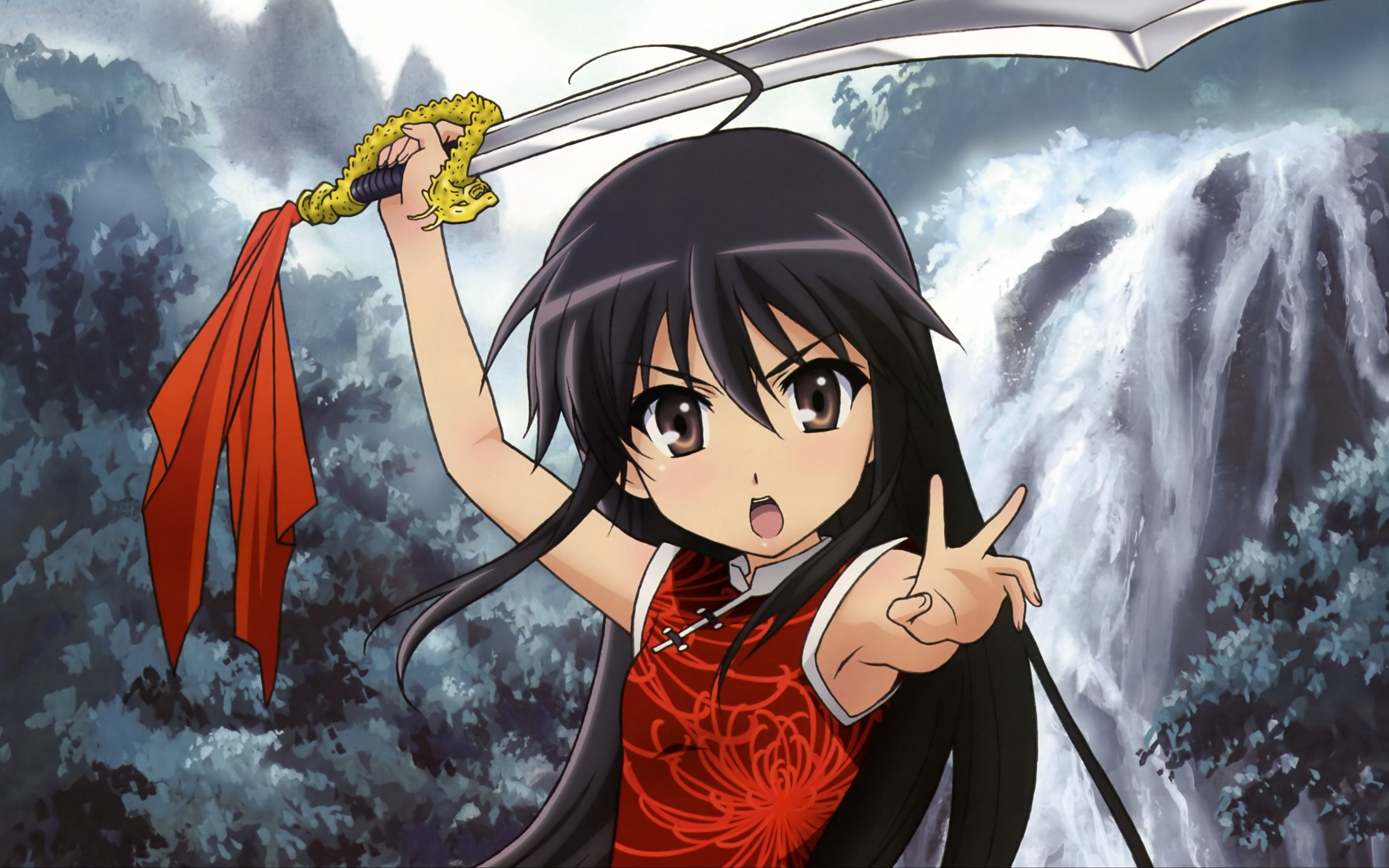 Wallpaper Shakugan No Shana, Girl, Brunette, Sword, - Shana Shakugan No Shana Vestido - HD Wallpaper 
