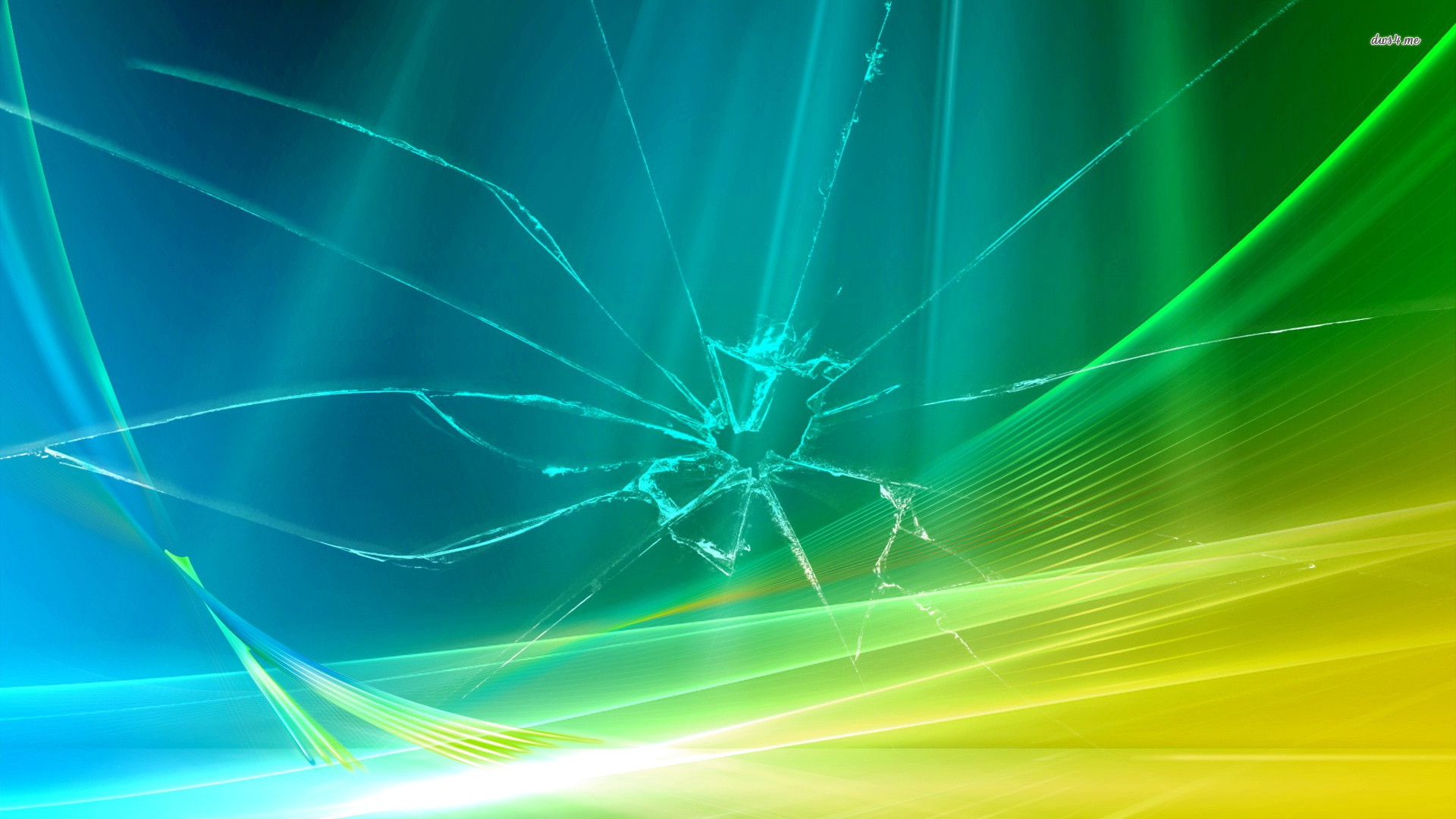 Blue Wallpaper Broken Glass - HD Wallpaper 