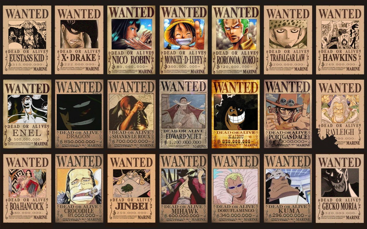 One Piece Wanted Posters Hd - HD Wallpaper 