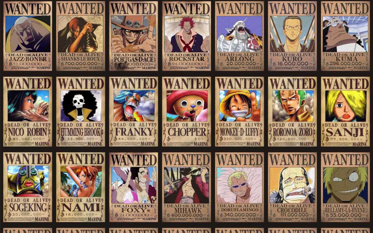 One Piece Wanted Posters - One Piece Characters Wanted Poster - HD Wallpaper 