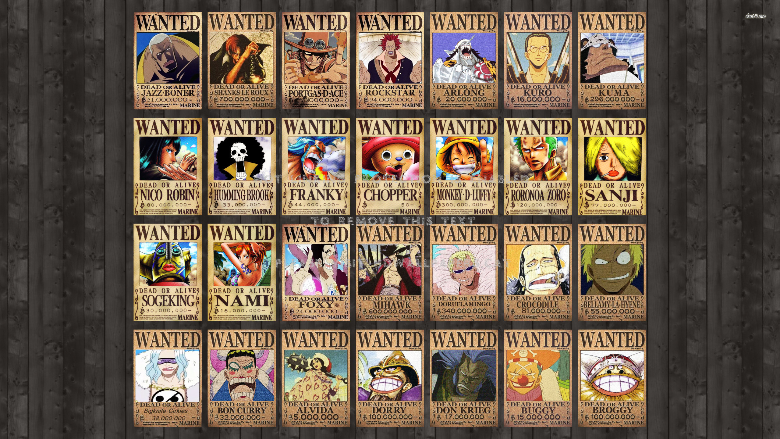 Wanted List Of One Piece Anime Mihawk Foxy - All Wanted Poster One Piece - HD Wallpaper 