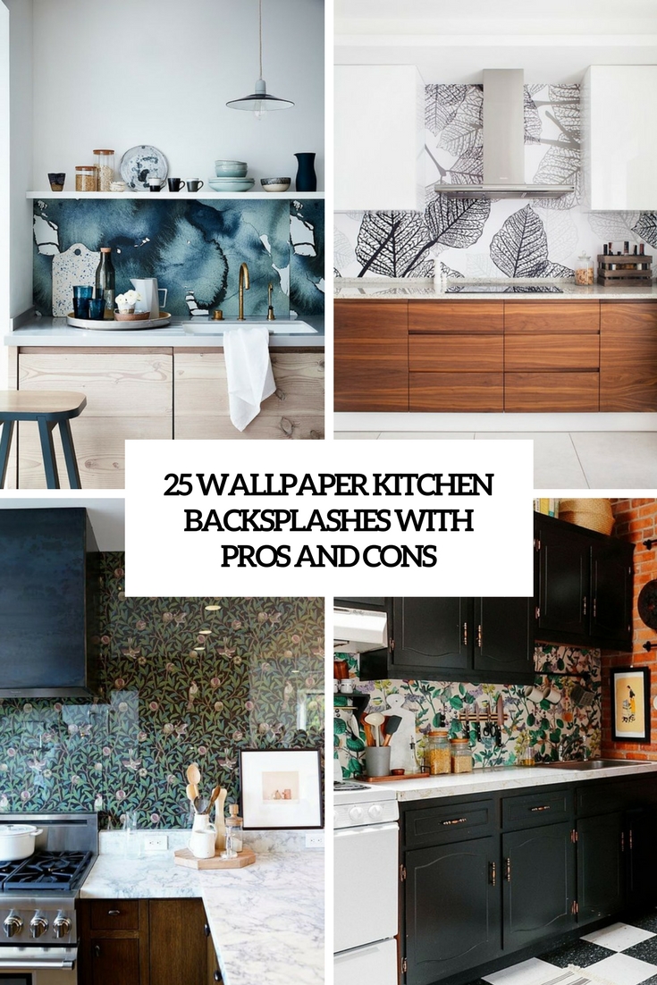 Wallpaper Kitchen Backsplashes With Pros And Cons Cover - Kitchen Backsplash - HD Wallpaper 
