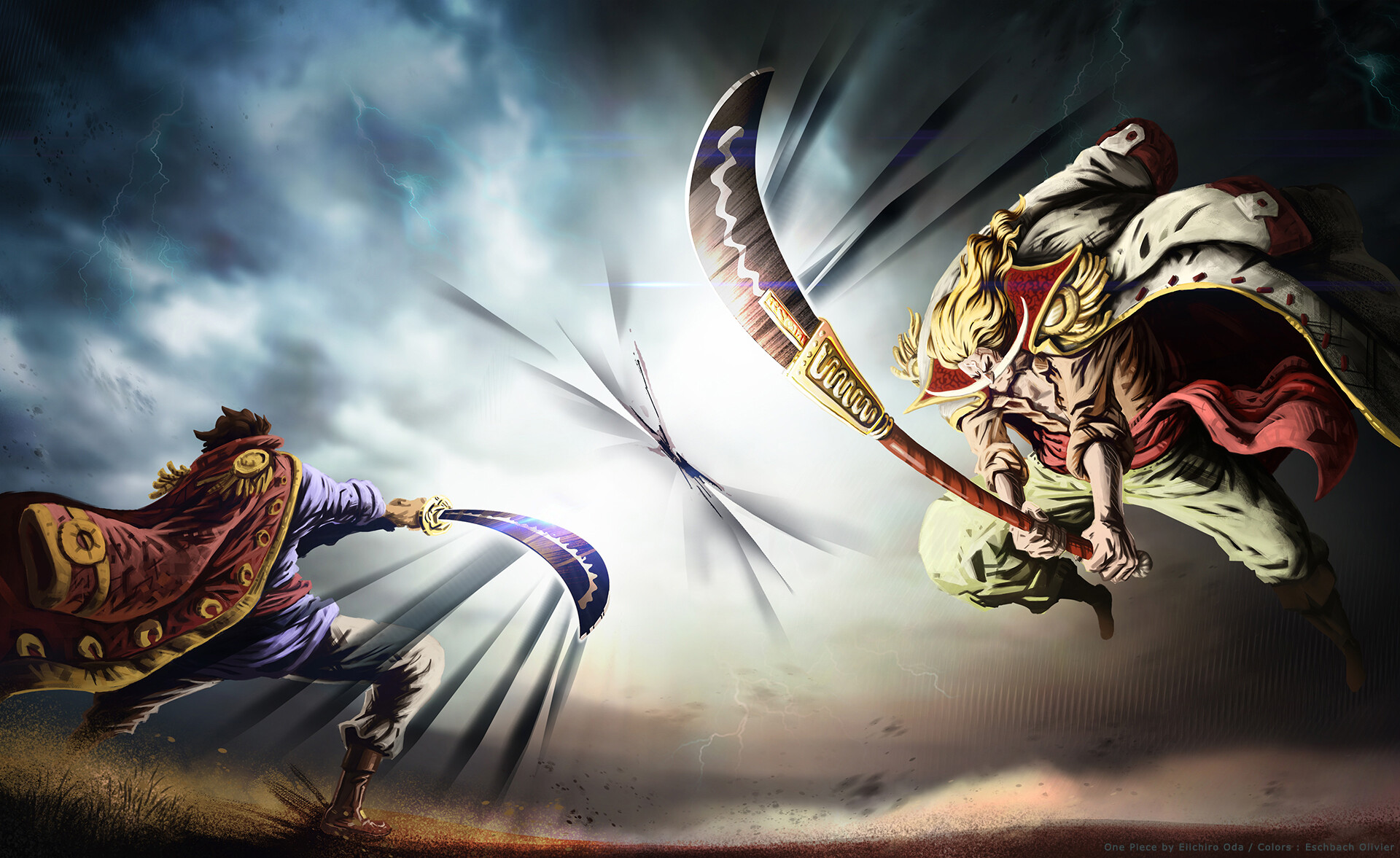 One Piece Roger Vs Whitebeard - 1920x1177 Wallpaper - teahub.io