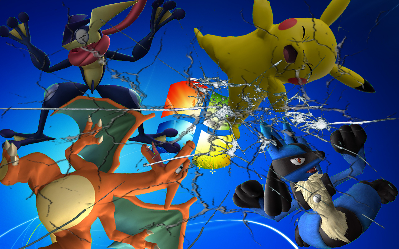 Pokemon Crash In Windows 7 Screen - Cartoon - HD Wallpaper 
